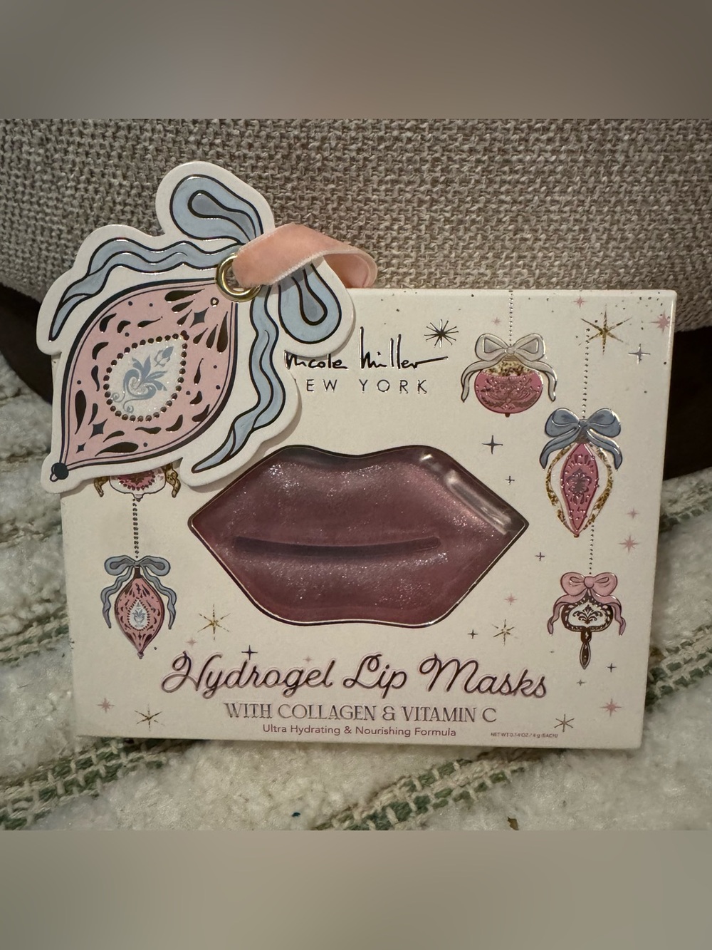 Nicole Miller New York Hydrating Hydrogel Lip Masks Holiday Gift Set - New 10 ct